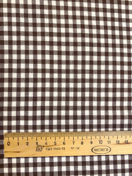 Шерсть костюмная КЛЕТОЧКА шоколадная ткани