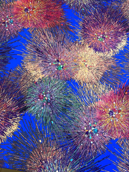 Штапель ФЕЙЕРВЕРК фон васильковый