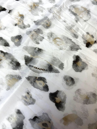 Курточная ткань ЛЕОПАРДОВЫЕ ПЯТНЫШКИ серо-песочные