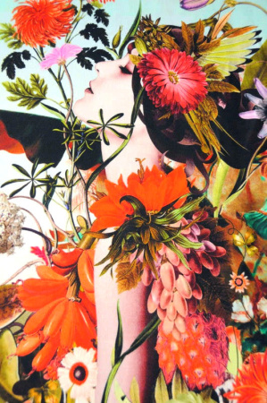 Джерси ВЕСНА В ЦВЕТАХ бирюза ткань