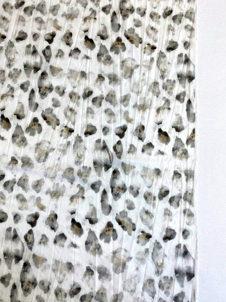 Курточная ткань ЛЕОПАРДОВЫЕ ПЯТНЫШКИ серо-песочные