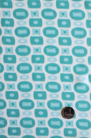 Креп плательно - блузочный КУБИКИ бирюза