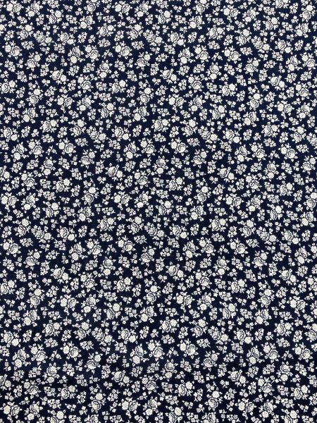 Штапель МЕЛКИЕ ЦВЕТОЧКИ фон черный