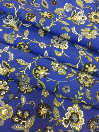 Шерсть плательная ЦВЕТОЧНЫЙ КОМПЛИМЕНТ васильковый ткани