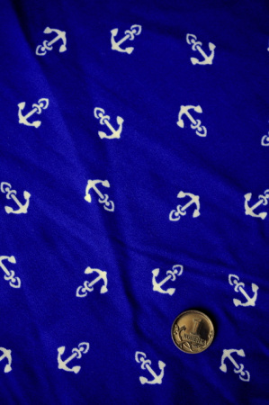 Бифлекс для купальников Белые якоря синий