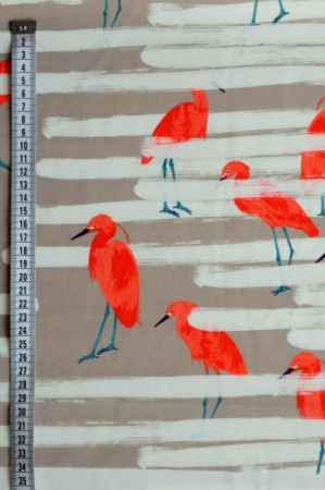 Креп плательно - костюмный Фламинго основной фон бежевый 2