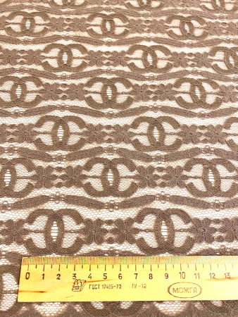 Кружевное полотно ЛОГО шоколад ткань