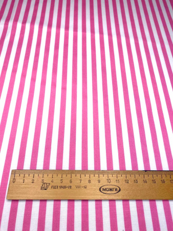 НОВИНКА! Ткань сорочечная ПОЛОСКА розовая Barbie