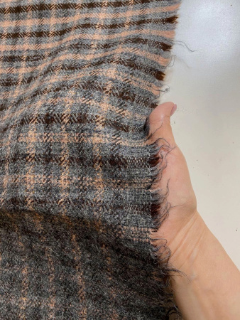 Ткань костюмная ТВИД серо - шоколадный ткани