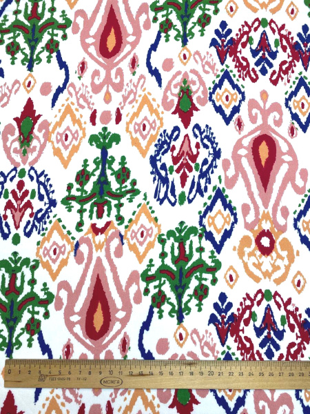 Штапель ИКАТ коралл