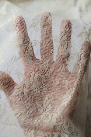 Кружевное полотно Цветочный прибой припыленый беж 2