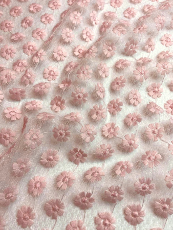 Кружевное полотно МЕЛКИЕ ЦВЕТОЧКИ персик ткань
