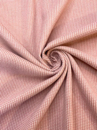 Трикотаж МЕЛКАЯ ГУСИНАЯ ЛАПКА роза полотно