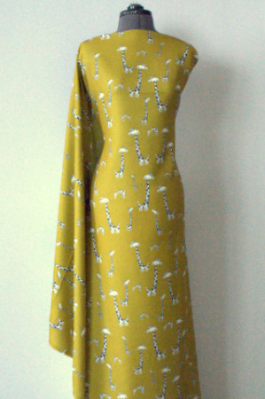 Креп -стрейч Забавные жирафики 9