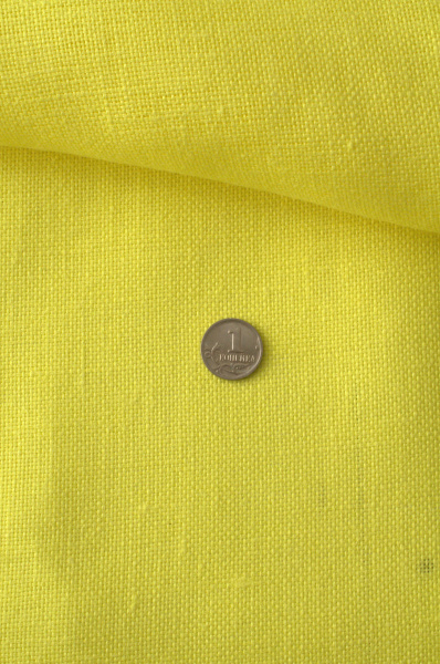 Лен однотонный ЯРКИЙ ЖЕЛТЫЙ