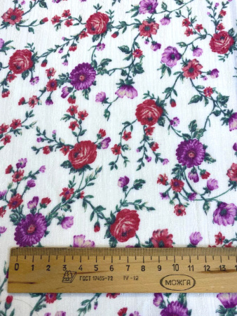 Вискоза ЦВЕТЫ ПРОВАНСА красные