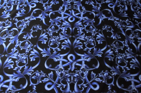 Курточная Ярко - синие завитки 5