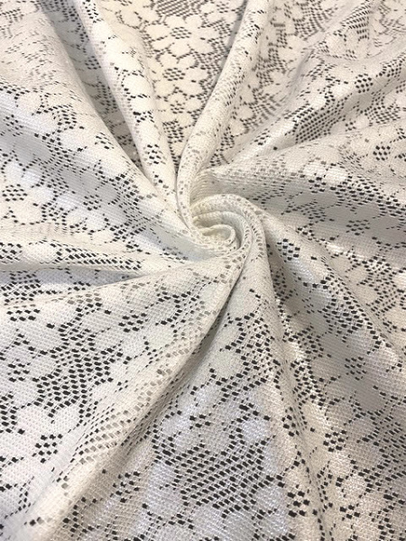 Кружевное полотно "Цветочки с напылением" белый Кружевное полотно "Цветочки с напылением" белый ткань