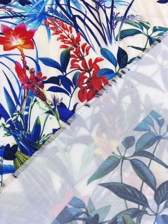 Вискоза ТРОПИКИ синие