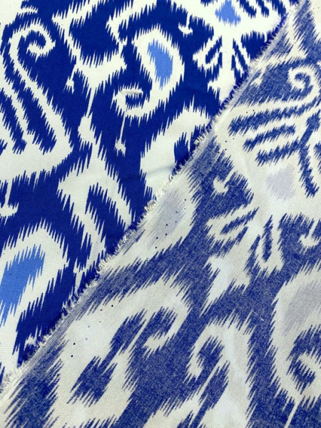 Штапель ИКАТ васильковый