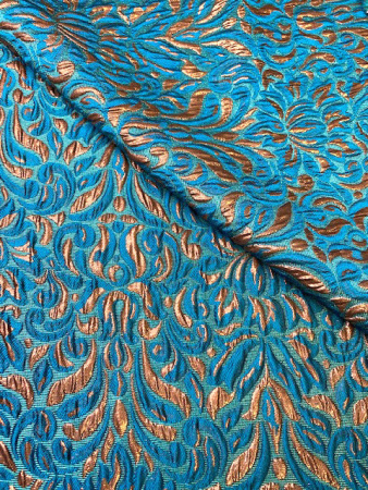  Жаккард УЗОР С ВЕНЗЕЛЯМИ морская волна ткань