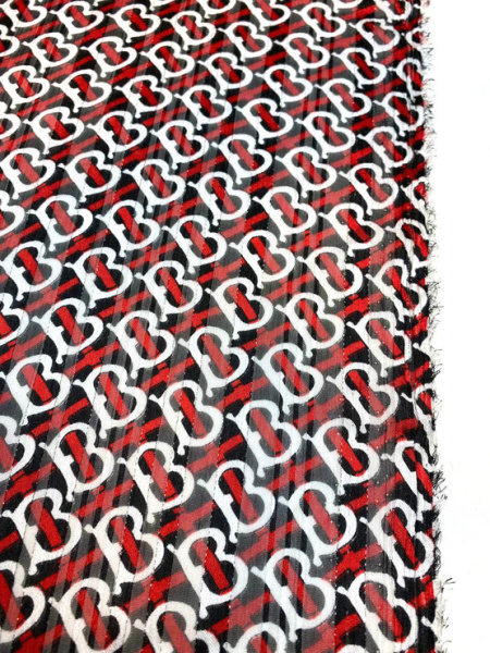 Креп - шифон МОНОГРАММА красный