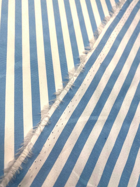 НОВИНКА! Ткань сорочечная ПОЛОСКА голубая