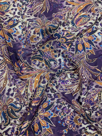 Шелк натуральный КРАСКИ ОСЕНИ фиолетовый