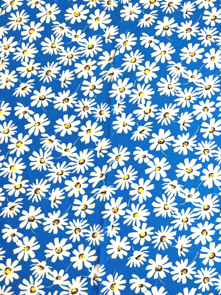 Штапель РОМАШКИ на голубом
