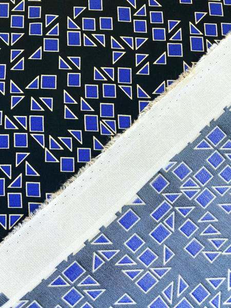 Вискоза ГЕОМЕТРИЯ синяя