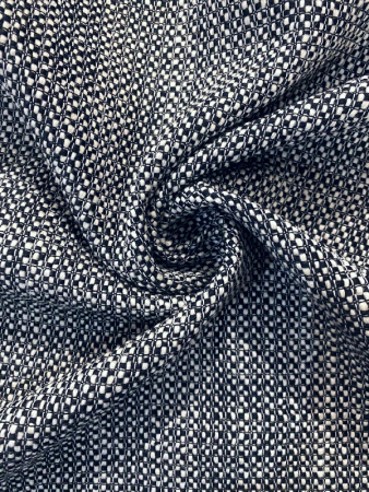 ткани Твид костюмный ШАНЕЛЬ черно-молочная