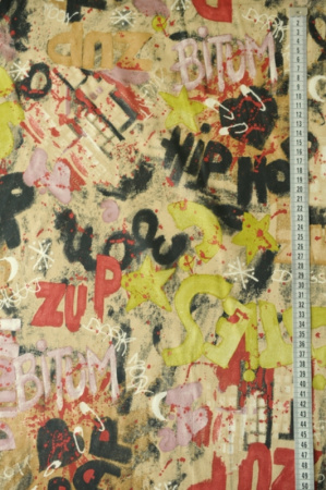 Подкладочная тафта Цветное граффити 2