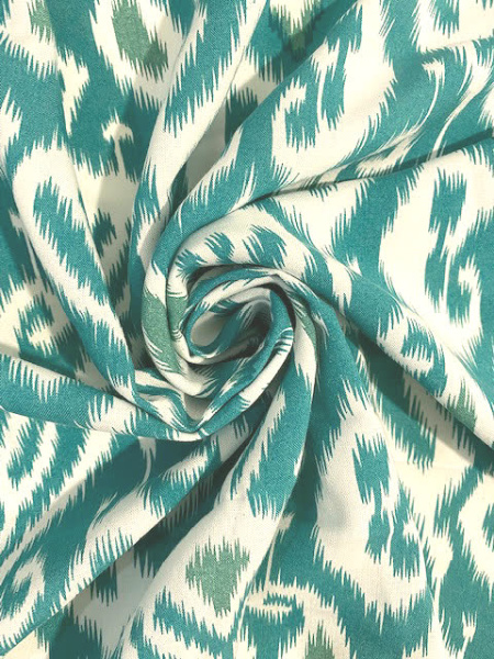 Штапель ИКАТ бирюза