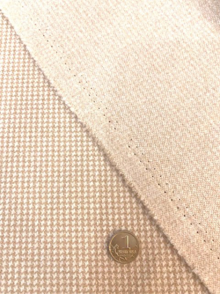 Трикотаж МЕЛКАЯ ГУСИНАЯ ЛАПКА бежевая полотно