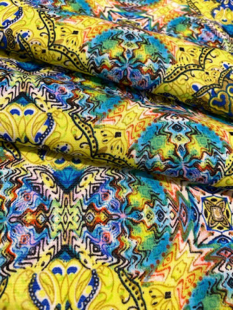 Трикотаж (милано) ВИНТАЖНЫЙ СТИЛЬ желтый полотно