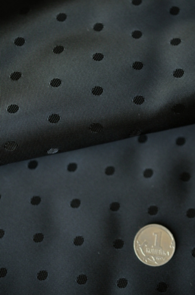 Ткань подкладочная Горошки цвет черный 2