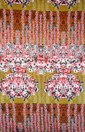 Шелк натуральный ЦВЕТОЧНАЯ ЛОЗА горчица