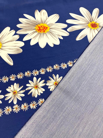 Джинс РОМАШКИ фон синий