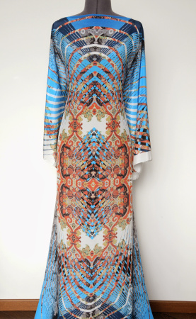 Шелк натуральный ЭТНО голубой