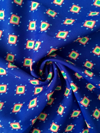 Бифлекс для купальников Мелкие ромбики на синем фоне 3