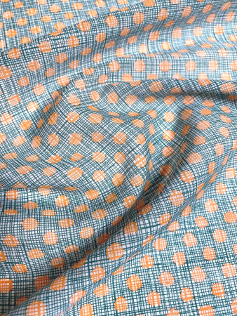 Батист ГОРОШКИ оранжевые