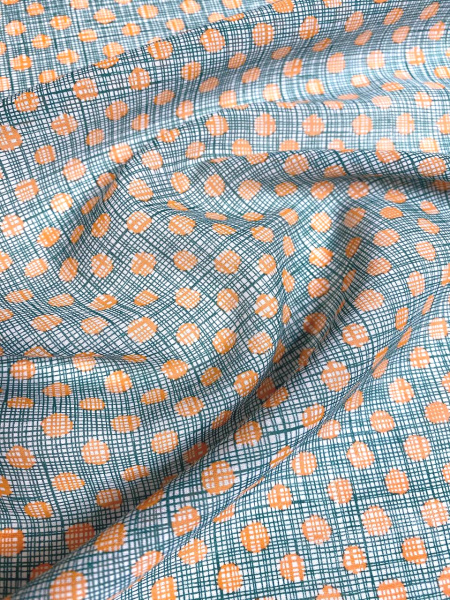 Батист ГОРОШКИ оранжевые