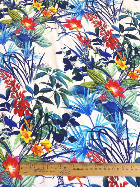 Вискоза ТРОПИКИ синие