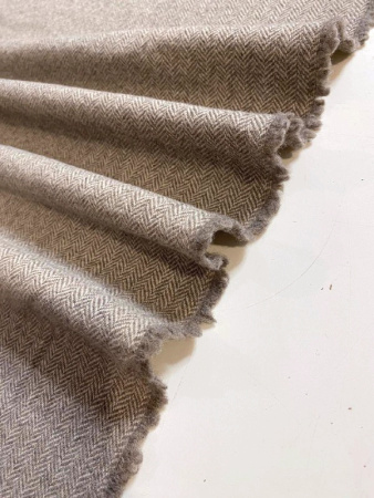 Шерсть костюмная ЕЛОЧКА беж ткани