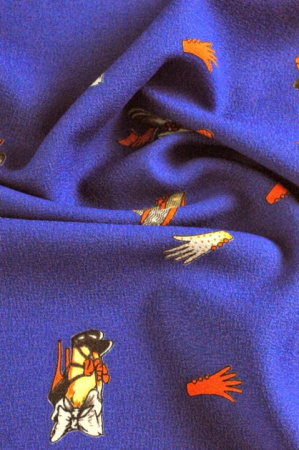 Креп плательный ДАМСКИЕ ШТУЧКИ синий 3