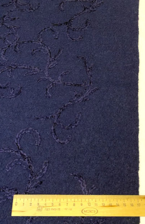 Лоден "Темно-синий" с вышивкой ткани