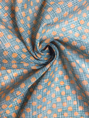 Батист ГОРОШКИ оранжевые